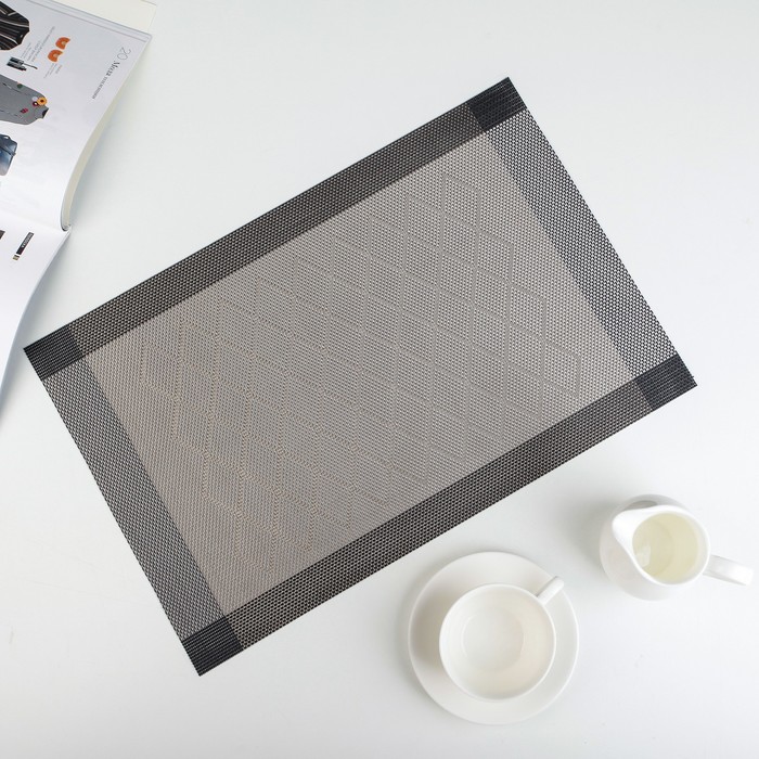 Салфетка сервировочная на стол «Параллель», 45,5×30 см, цвет коричневый