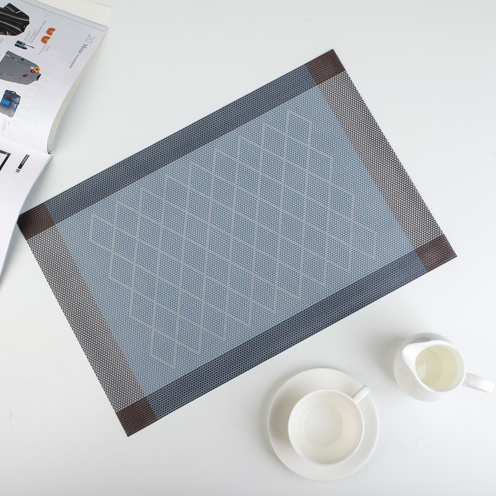 Салфетка кухонная "Параллель" 45,5х30 см, цвет голубой