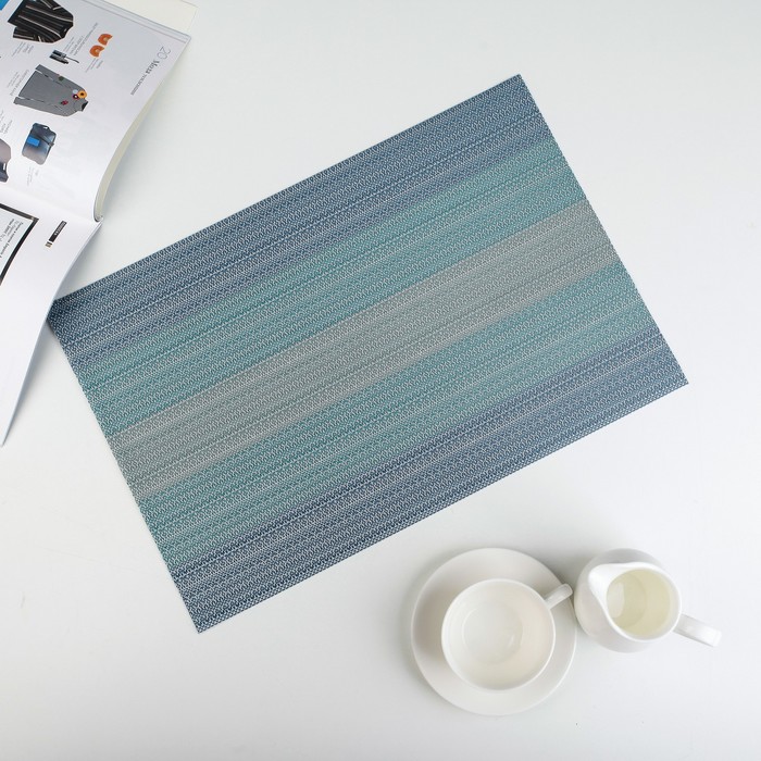 Салфетка кухонная "Вязание" 45,5х30 см, цвет голубой