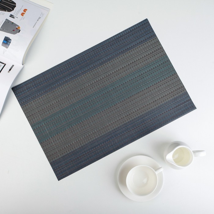 Салфетка кухонная "Вязание" 45,5х30 см, цвет синий