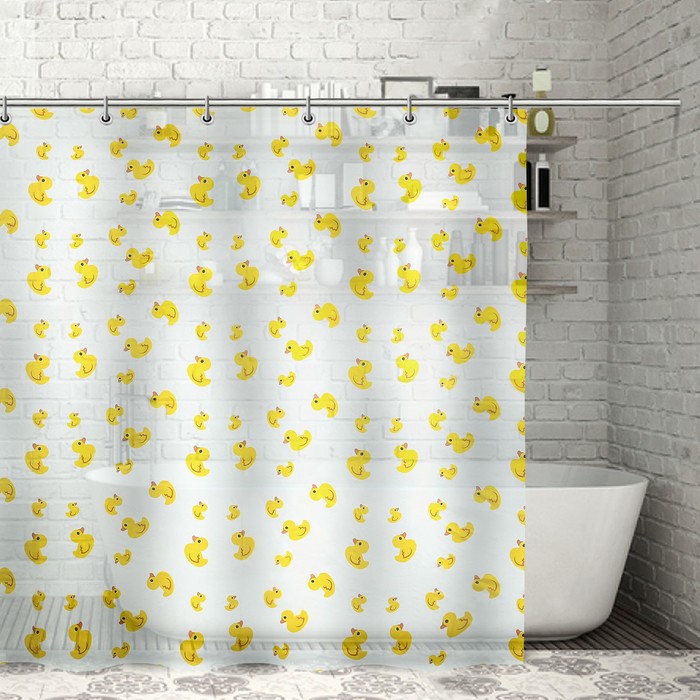 Штора для ванной "Уточки", 180х180 см, EVA
