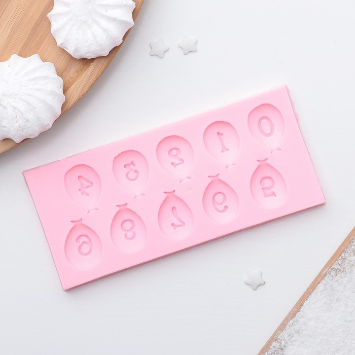 Молд "Цифра в шаре" 12,5х5 см, цвет МИКС