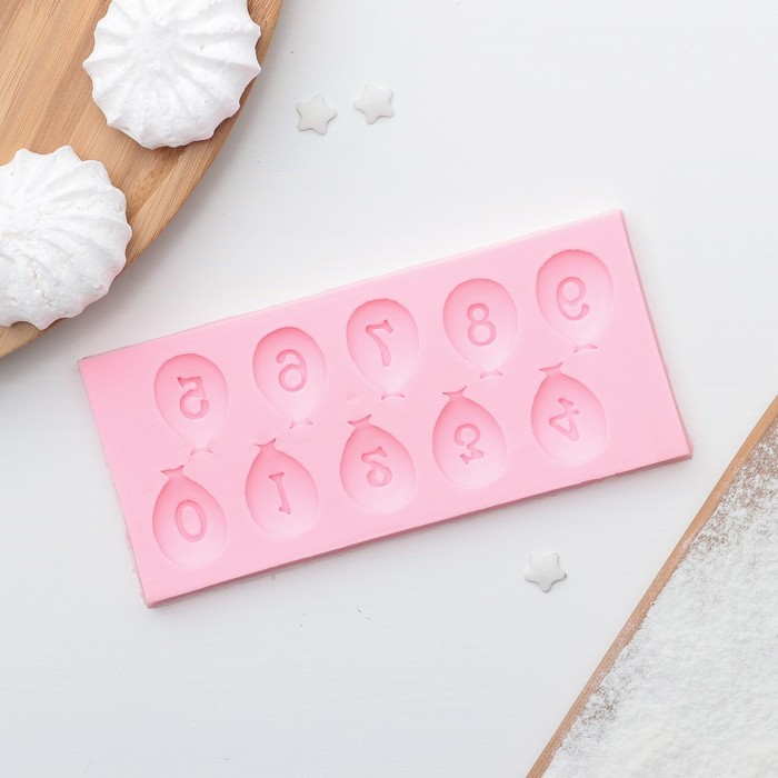 Молд "Цифра в шаре" 12,5х5 см, цвет МИКС