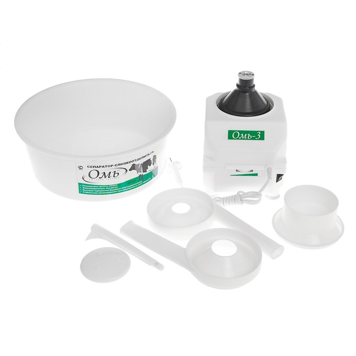 Электросепаратор "Омь-3М", регулятор оборотов, 60 л/час, 12000 об/мин, чаша 5.5 л, белый