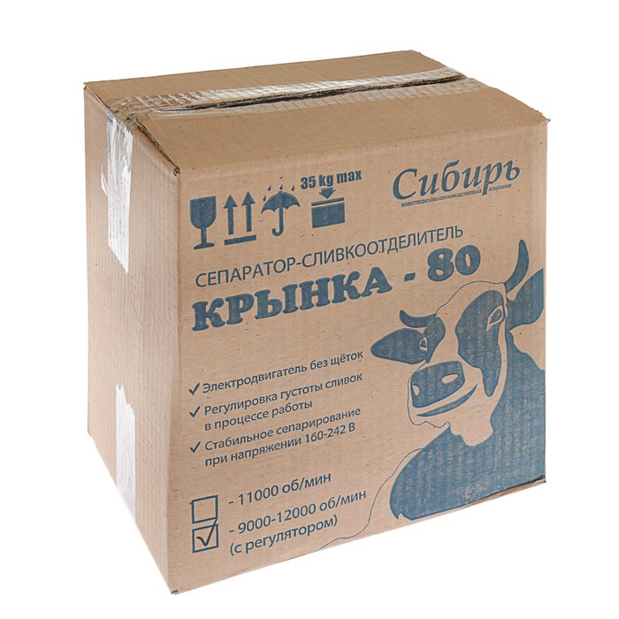 Электросепаратор "Крынка-80", регулятор оборотов, 80 л/час, 12000 об/мин, чаша 5.5 л, белый 348881