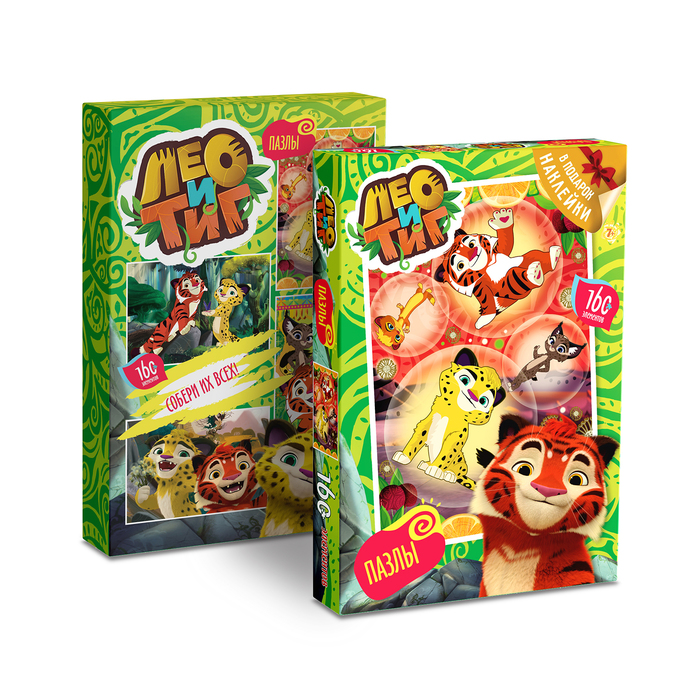 Пазл Лео и Тиг - "Полёт", 160 элементов + наклейка