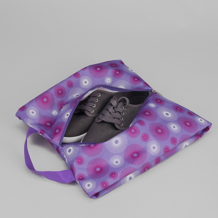 Сумка для обуви «Одуванчики», 1 отдел на молнии, цвет сиреневый