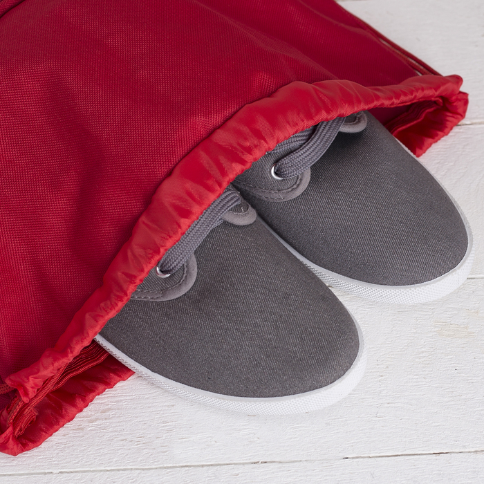 Сумка-мешок для обуви "Совы", наружный карман на молнии, цвет красный/белый