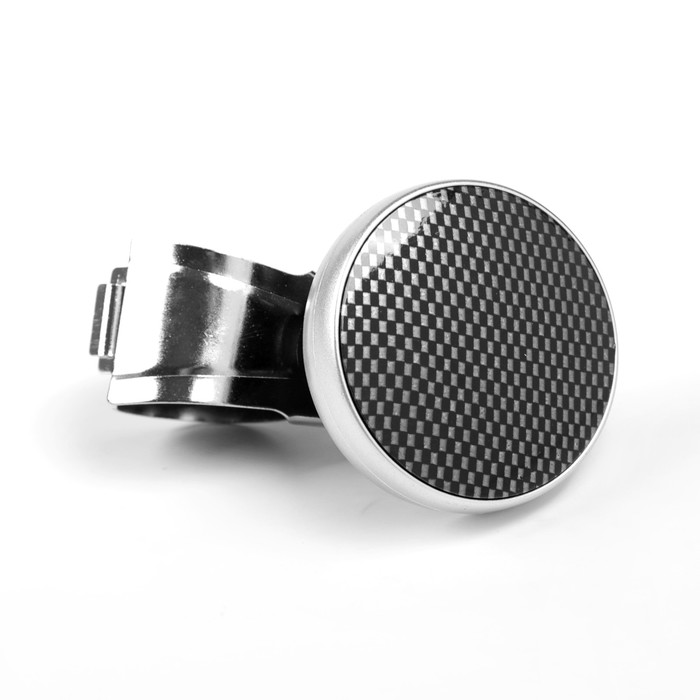 Ручка на руль, металл крепление, серебро-карбон