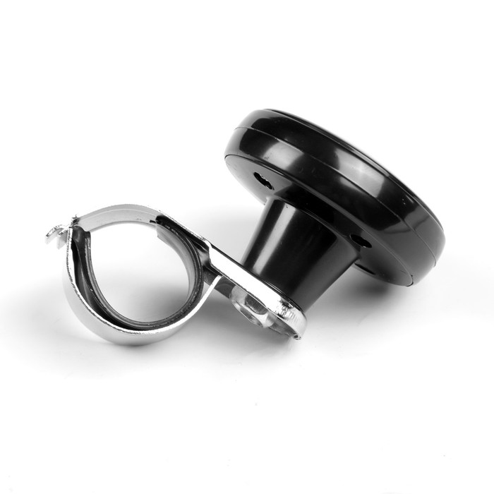 Ручка на руль, металл крепление, черный-хром кольцо,