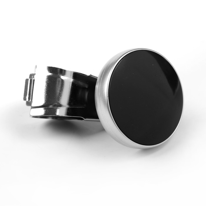 Ручка на руль, металл крепление, чёрно-серебристый