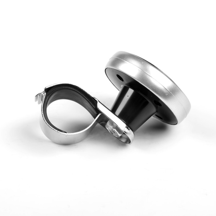 Ручка на руль, металл крепление, чёрно-серебристый