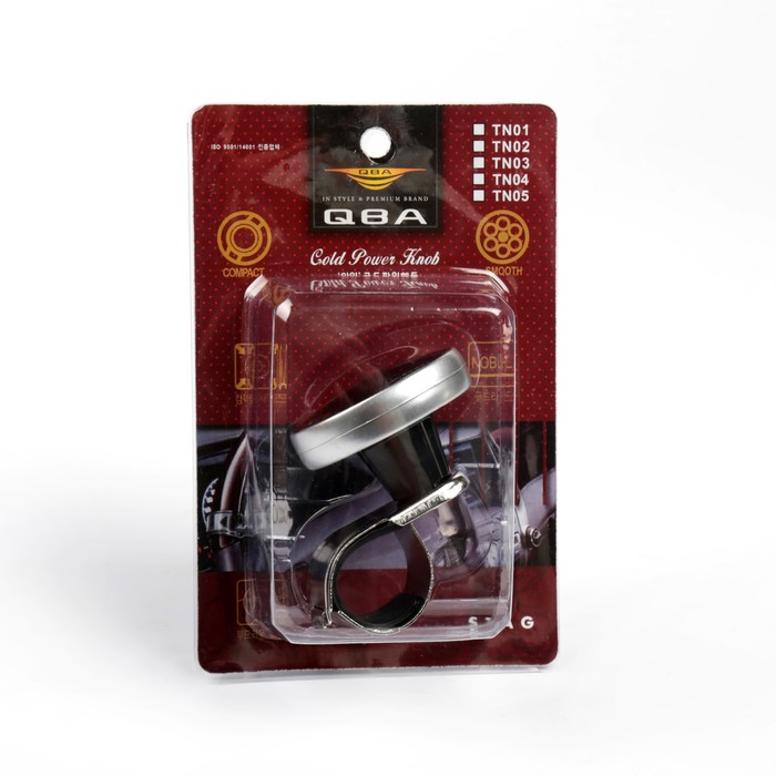 Ручка на руль, металл крепление, чёрно-серебристый