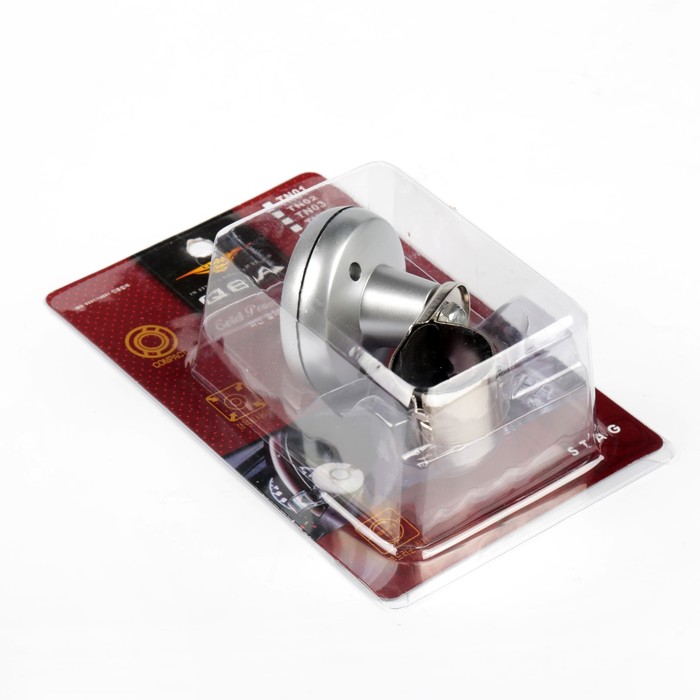 Ручка на руль, металл крепление, серебро - черный, хром вставки