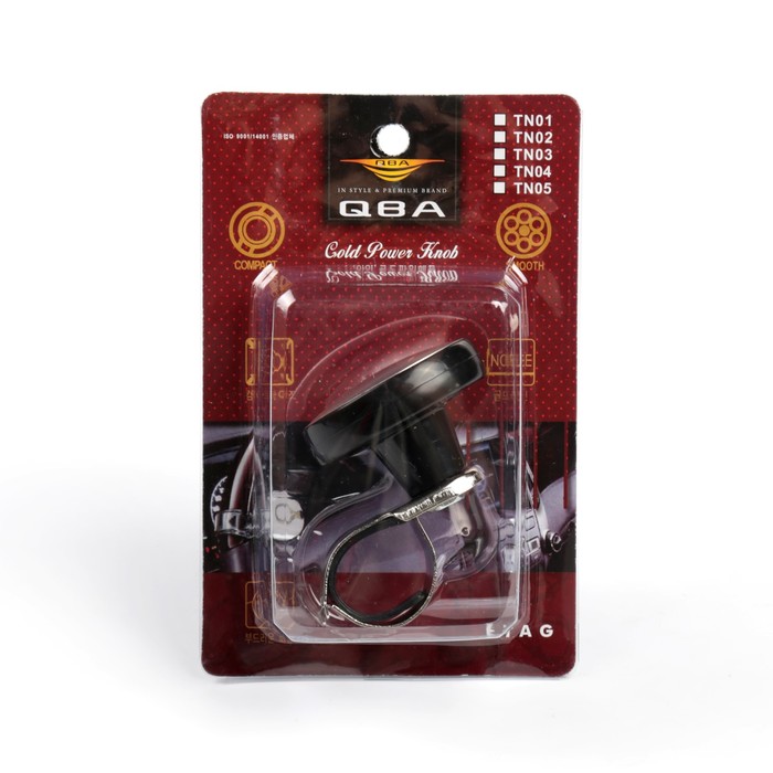 Ручка на руль, металл крепление, черный - серебро