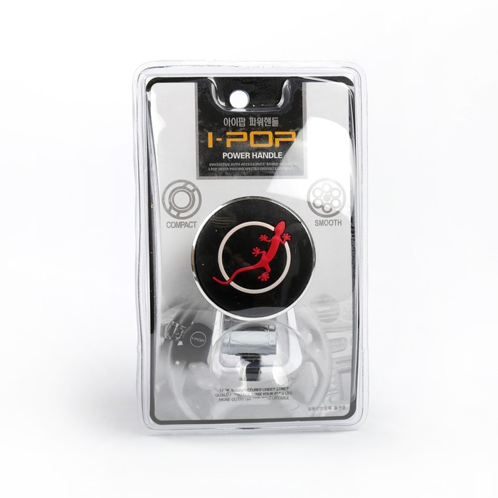 Ручка на руль, металл крепление, прорезиненная, красная ящерица