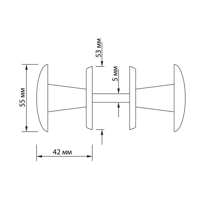Ручка дверная РДК-110, цвет античная бронза