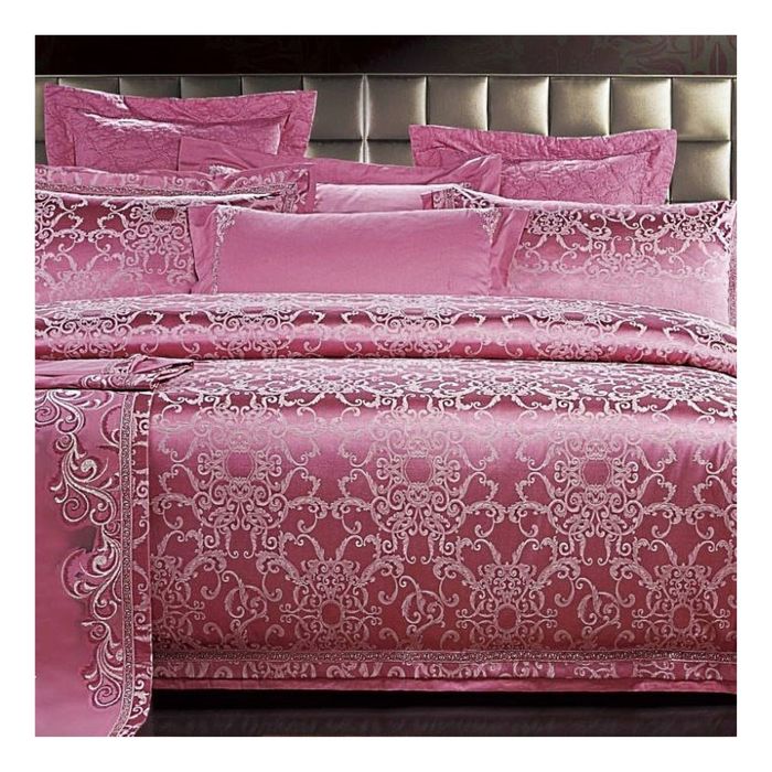 КПБ семейное, размер 245х260 см,150х215 см-2 шт, 70х70-2 шт, 50х70-2 шт, цвет розовый F-15