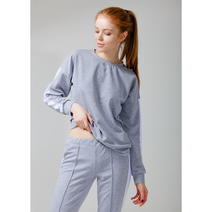 Костюм спортивный с лампасами женский MINAKU, размер 52, цвет серый
