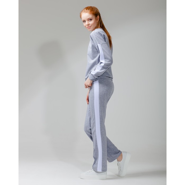 Костюм спортивный с лампасами женский MINAKU, размер 54, цвет серый