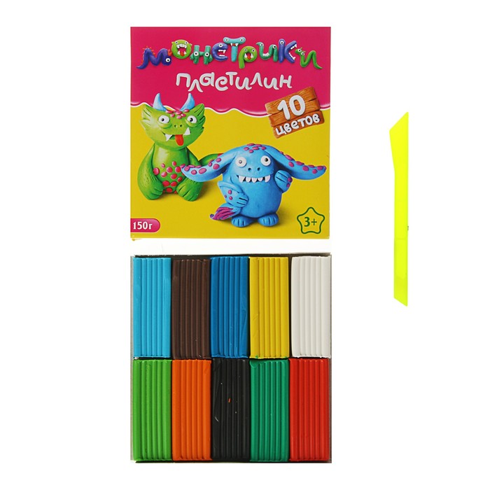 Пластилин 10цв 150г GLOBUS "Монстрики" ПЛ10-04