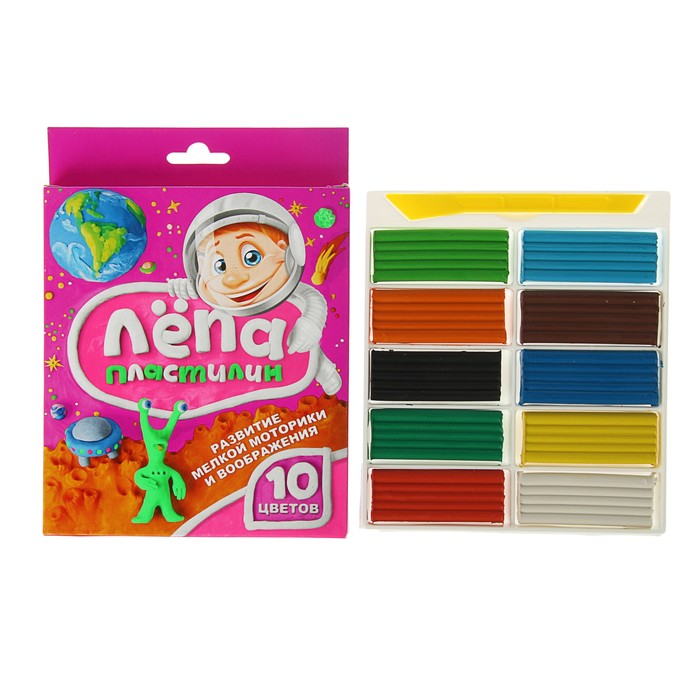 Пластилин 10цв 200г GLOBUS "Лёпа" ПЛ10-01