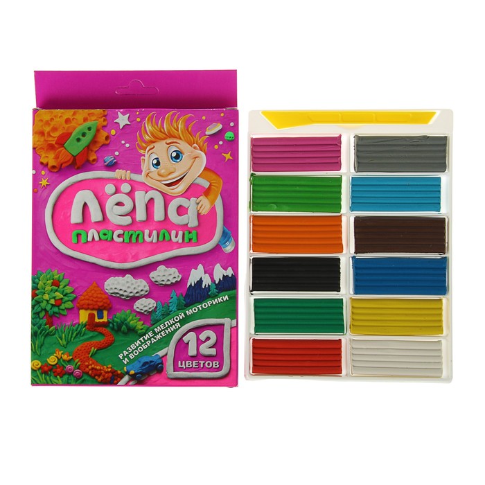 Пластилин 12цв 240г GLOBUS "Лёпа" ПЛ12-01