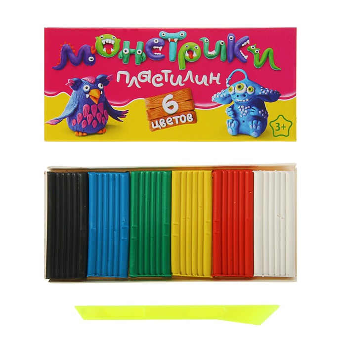Пластилин 6цв 90г GLOBUS "Монстрики" ПЛ6-04