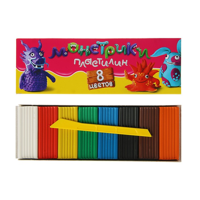 Пластилин 8цв 120г GLOBUS "Монстрики" ПЛ8-04