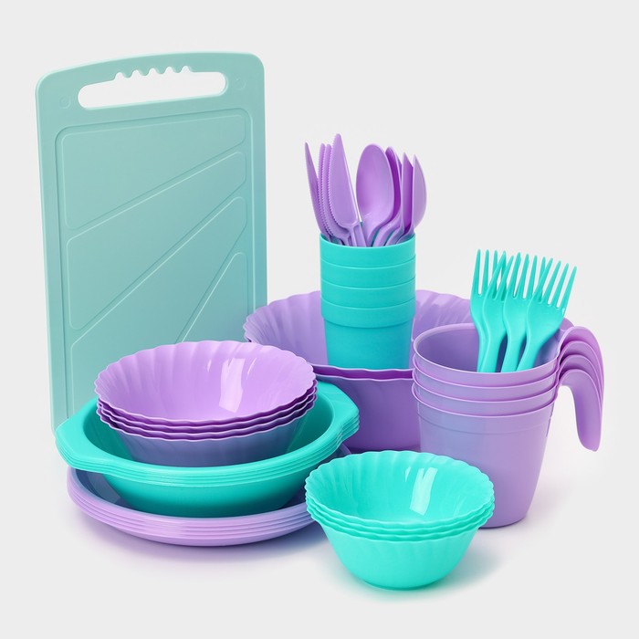 фото Набор посуды на 4 персоны «весёлая компания», 36 предметов альт-пласт