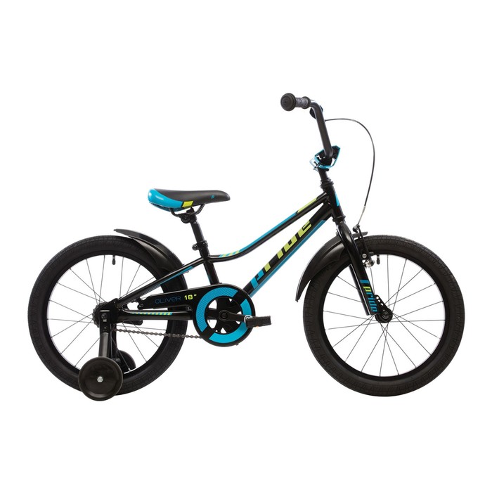 Велосипед 18" Pride Oliver, 2018, цвет черный/голубой/лайм