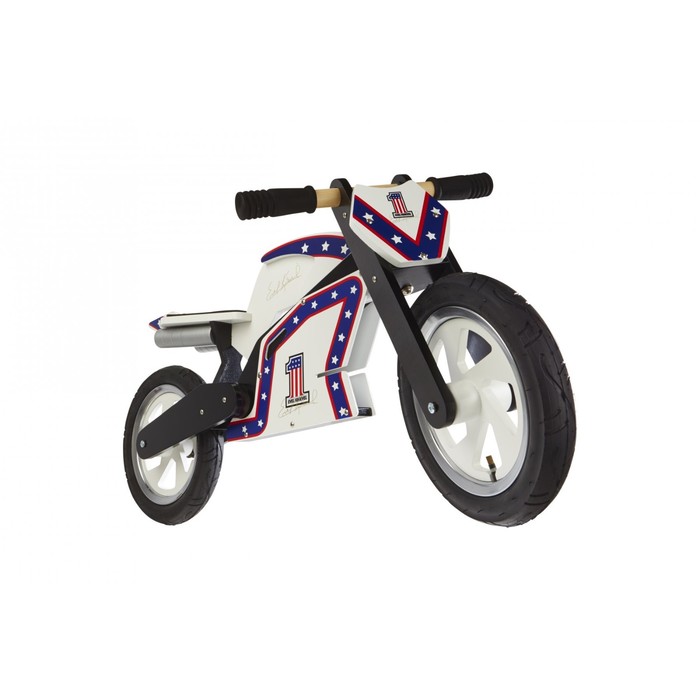 Беговел 12&quot; Kiddimoto Heroes деревянный, с автографом Evel Knievel