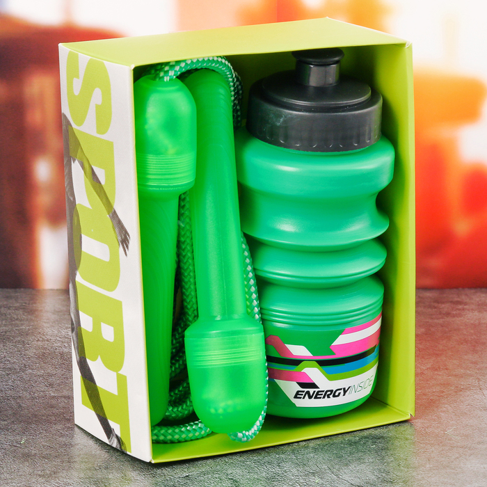 Набор &quot;Energy inside&quot;, бутылка для воды 450 мл, скакалка 280 см