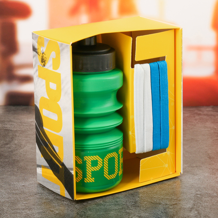 Набор &quot;Спорт&quot;, бутылка для воды 450 мл, повязка для волос