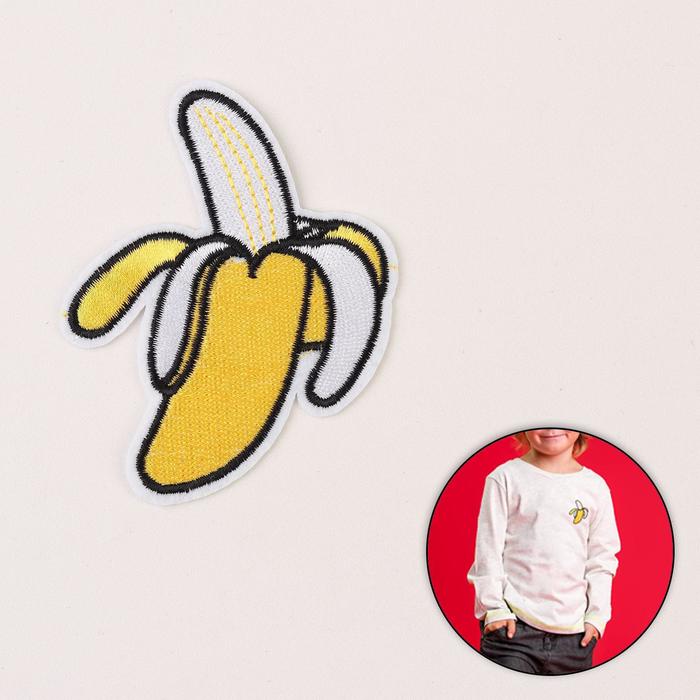 Термоаппликация "Банан", 8,1*7,5см, цвет жёлтый