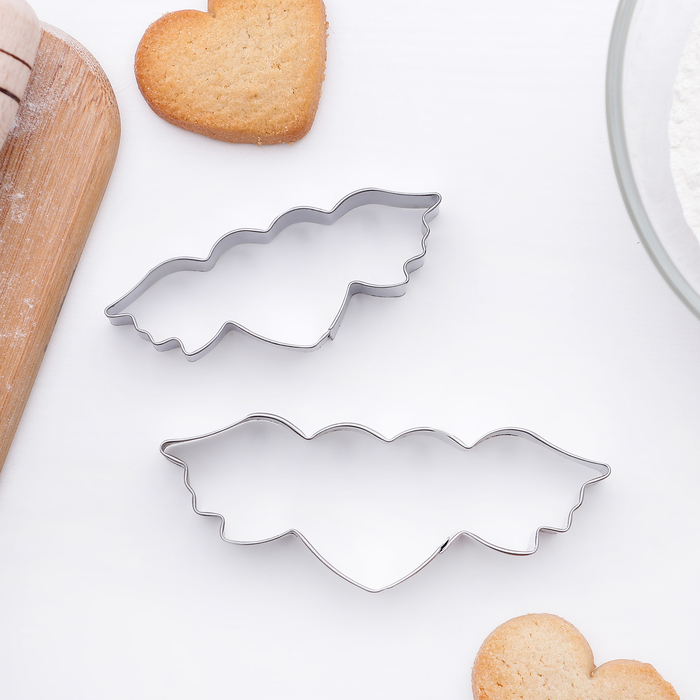 Набор форм для вырезания печенья "Сердце с крыльями" 9x4 см, 2 шт