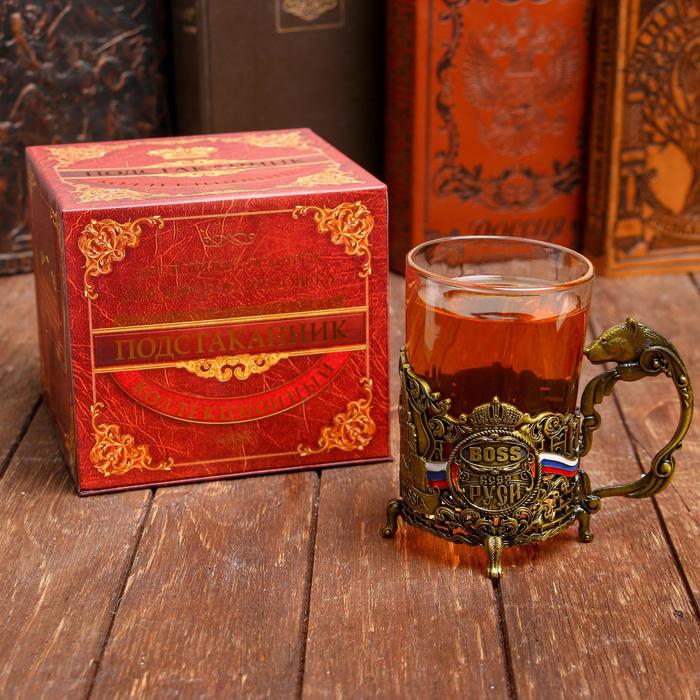 Подстаканник со стаканом "Boss всея Руси"