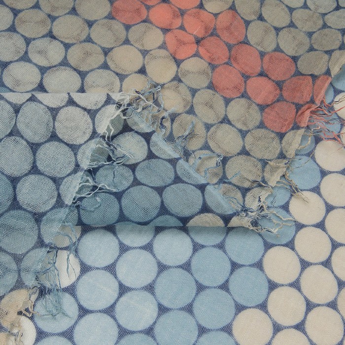 Палантин текстильный PC3918_76 цвет голубой, размер 90х180