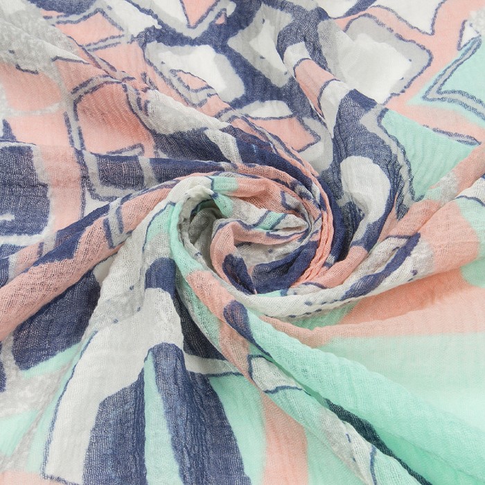 Палантин текстильный PC3918_90 цвет бирюзовый, размер 90х180