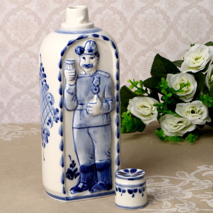 Штоф «Гвардейский», 0,5 л, 21 см, гжель