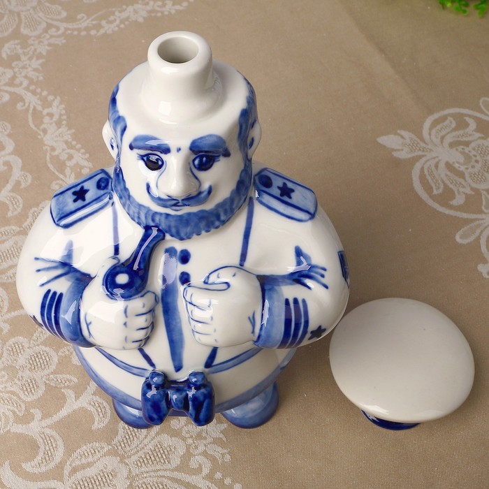 Штоф «Капитан», 1 л, 21 см, гжель