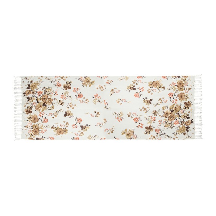 Палантин текстильный 198N_1-1 цвет белый/бежевый, размер 70х175