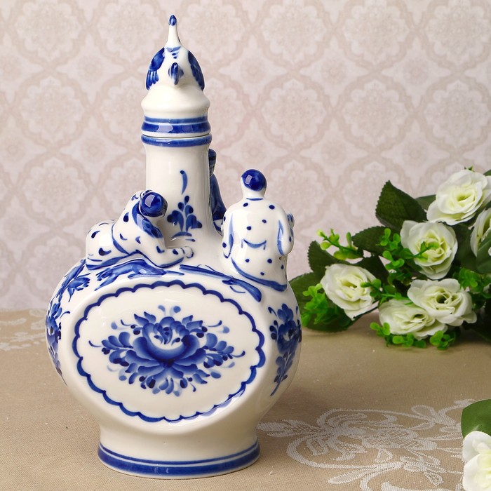 Штоф «Охотник», 0,5 л, 18 см, гжель