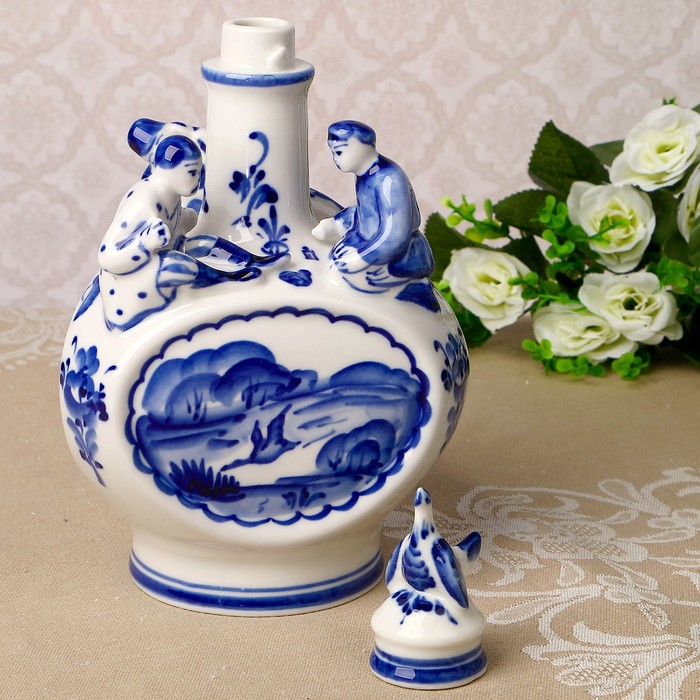 Штоф «Охотник», 0,5 л, 18 см, гжель