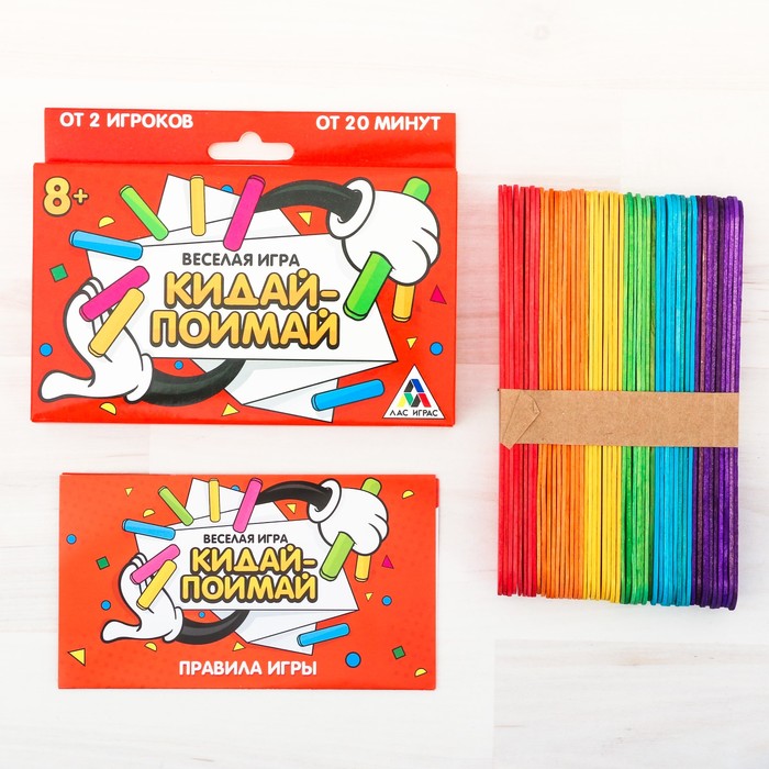 Настольная игра с деревянными палочками "Кидай-поймай"