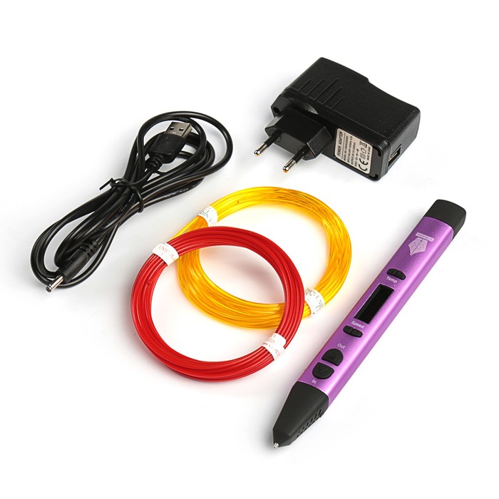 3D ручка SPIDER PEN PRO, ABS, PLA и UNID Pro, цвет: нежно сиреневый (+ 2 цвета пластика)