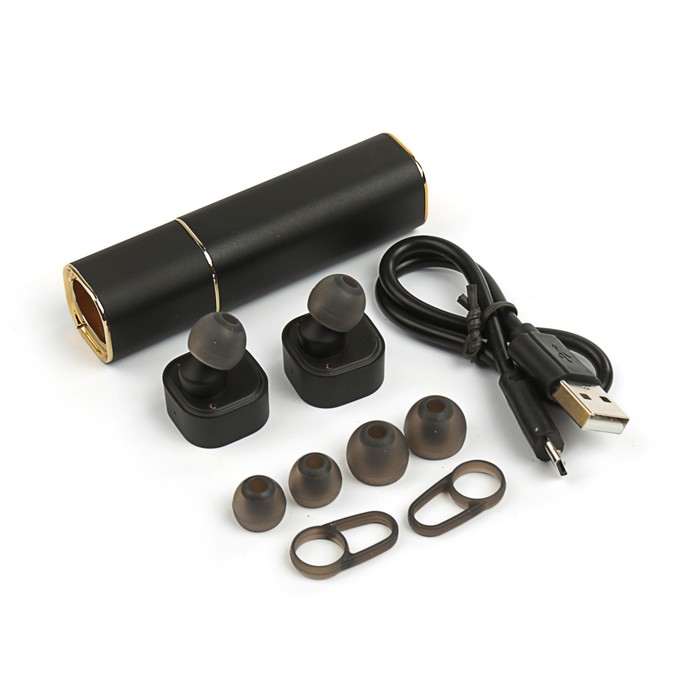 Наушники беспроводные внешние "Квадраты"(пара), Bluetooth, чёрный