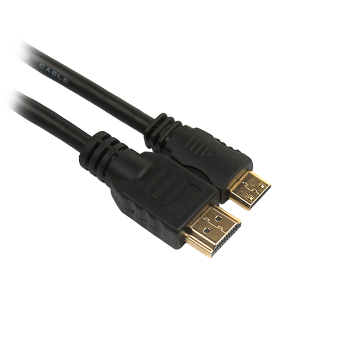 Кабель HDMI - Mini HDMI, 1,8 м, чёрный, оплётка резина