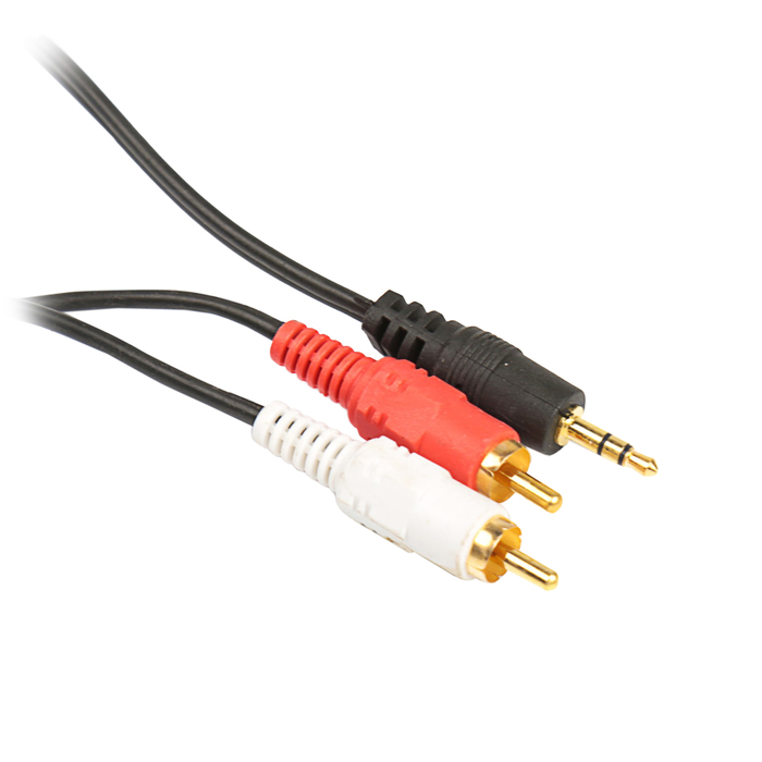 Кабель 3.5 Jack (M) - 2xRCA (M), стерео, аудио, 5 м, чёрный