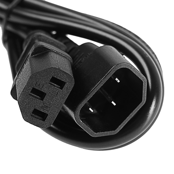 Кабель питания, штекера С13 - С14, 1,5 м, чёрный